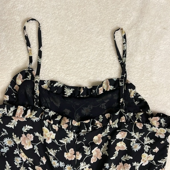 CECE Womens Black Printed Spaghetti Strap Straight leg Jumpsuit Size 10 - Picture 11 of 13